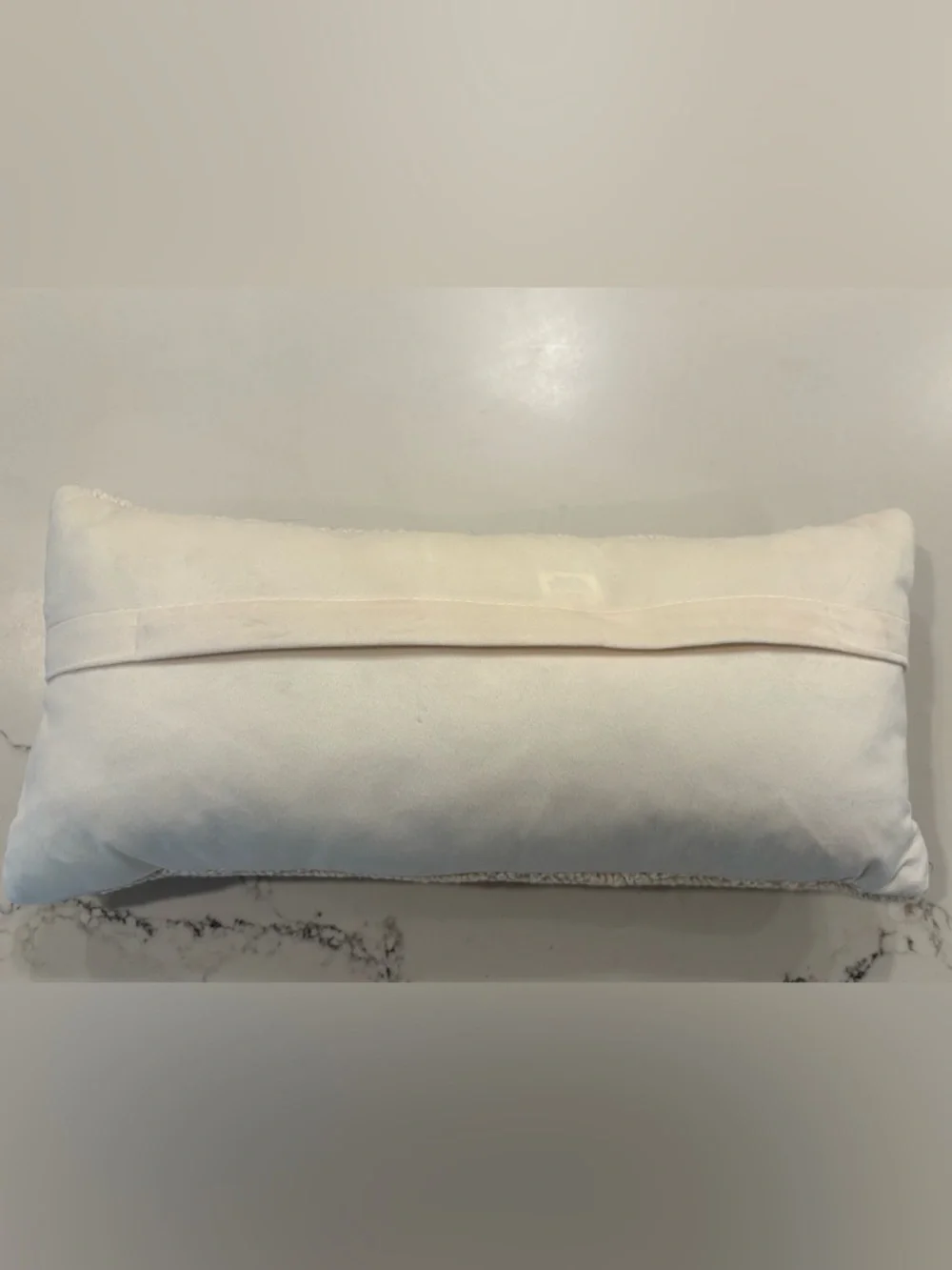 Mud Pie Bless Our Home Cream and Black Wool Hook Accent Throw Pillow 18x8 NWT - Picture 4 of 7